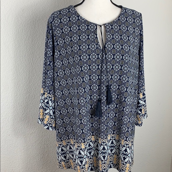 West Kei long sleeve boho abstract printed top - Picture 5 of 8